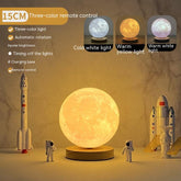 Rotating Moon Lamp three color modes comparison white and yellow