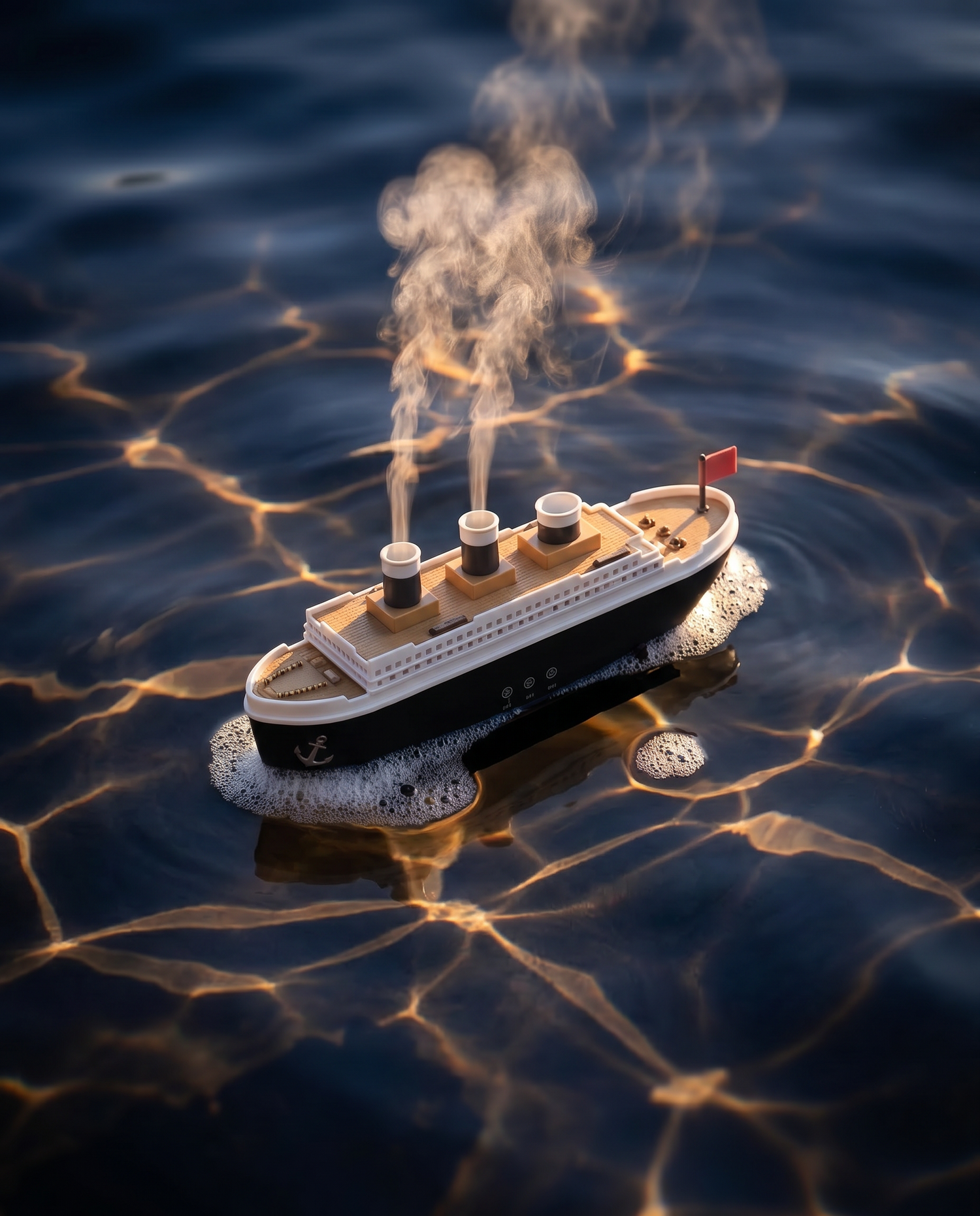 Creative Retro Ship Aroma Diffuser emitting ultrasonic cool mist